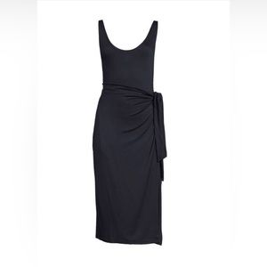 VINCE Side Tie Midi Sheath Dress